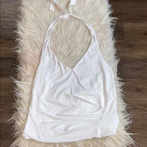 White vintage halter tank top